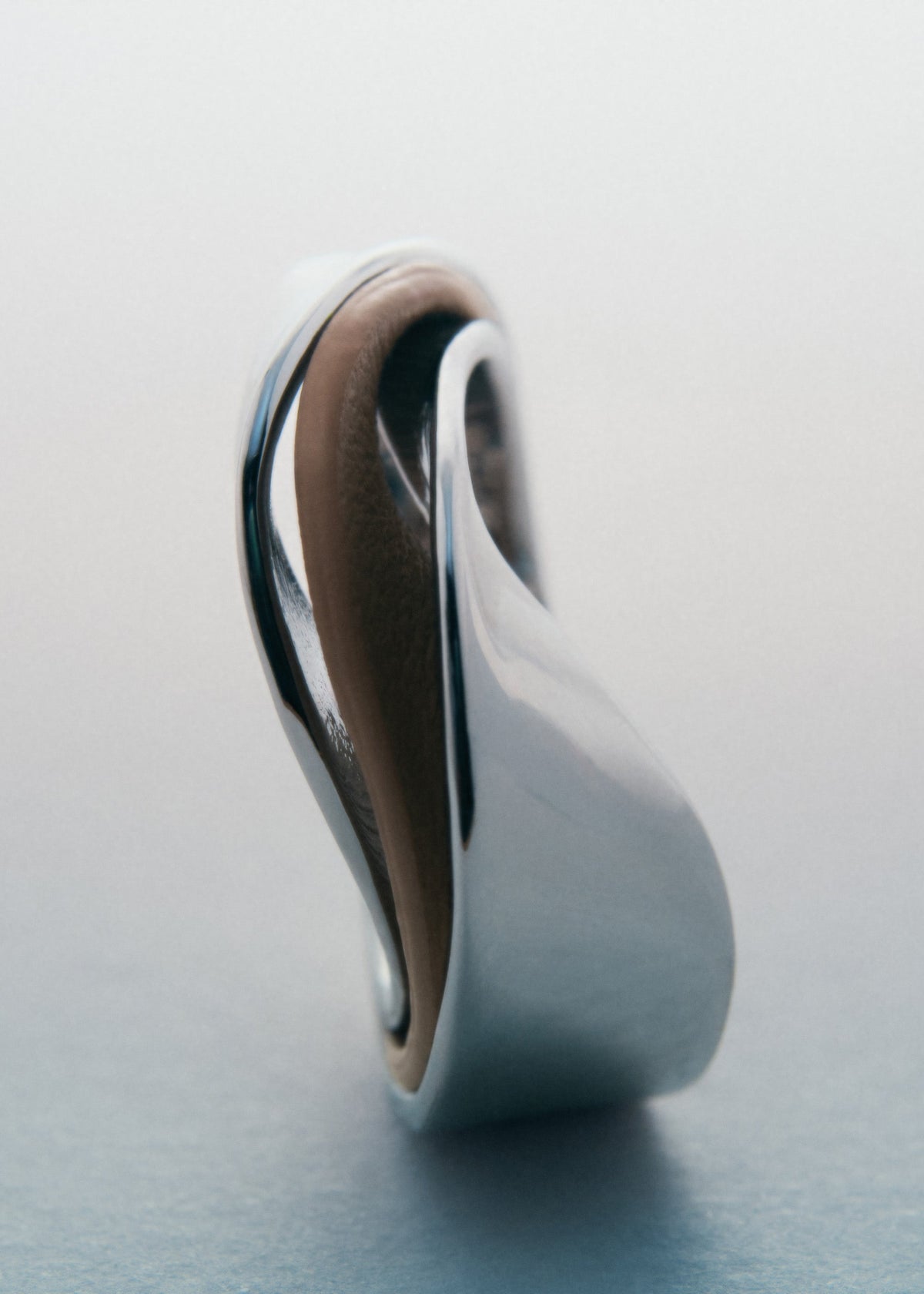 Ring Ormé - Silberedition Und Taupe Leder