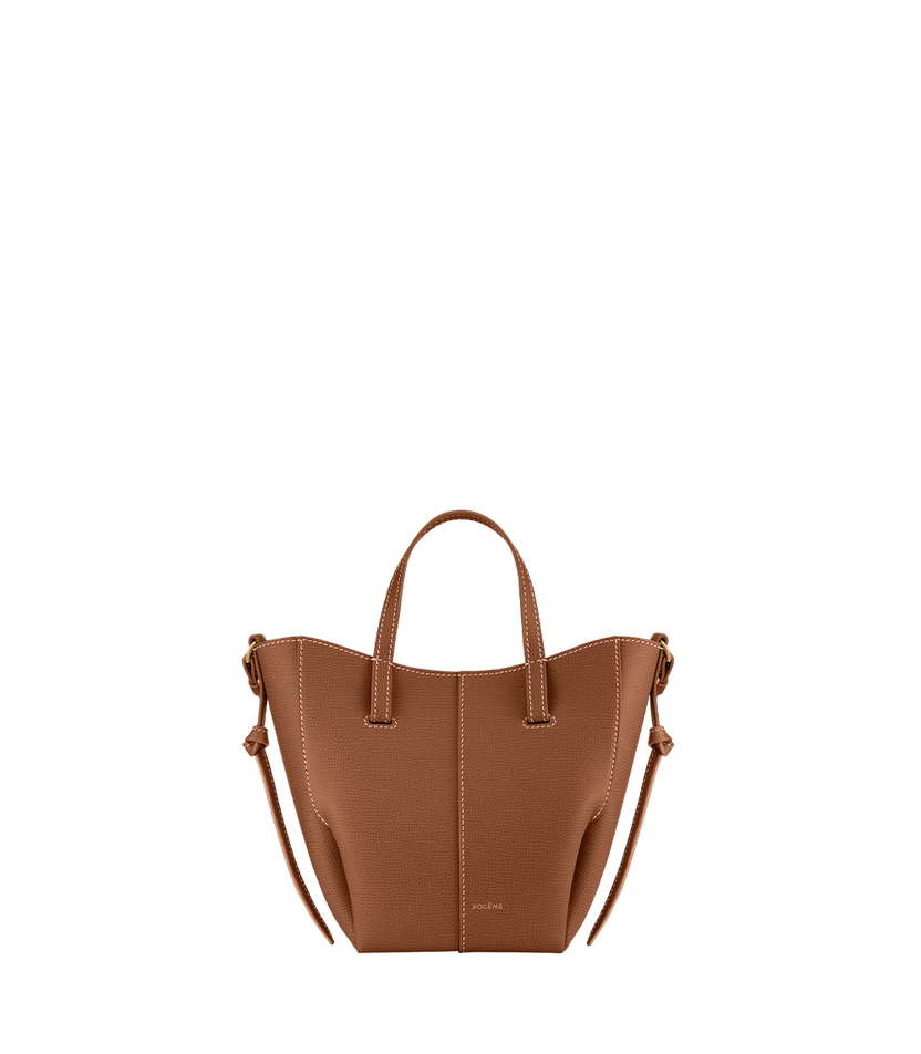Cyme Tote Nano - Camel Genarbtes Leder
